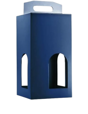 CAJA CARTON AZUL 4 BOTELLAS 420X324X95 UD