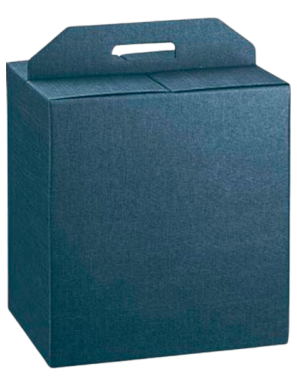 CAJA CARTON AZUL 6 BOTELLAS 453X321X120 UD