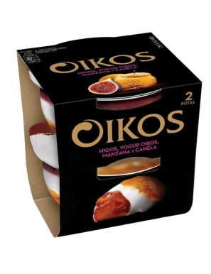 DANONE OIKOS HIGOS, MANZANA Y CANELA PACK-2UD