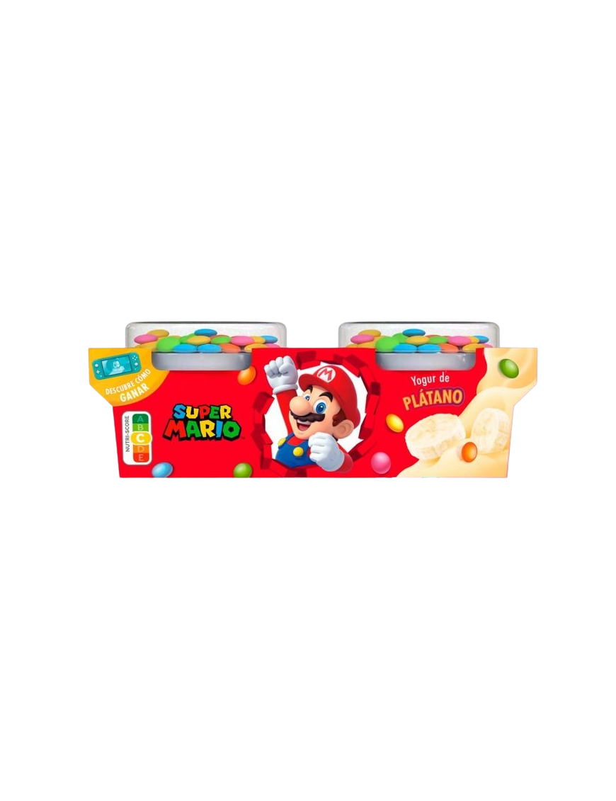 DANONE YOGUR FRESA/PLATANO SUPER MARIO P/2UD