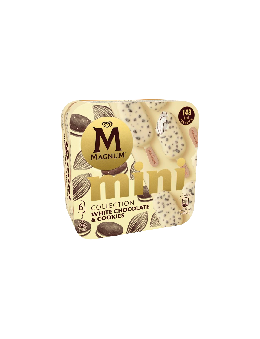 HELADO FRIGO MAGNUM MINI COOKIE WHITE CHOC P/6UD