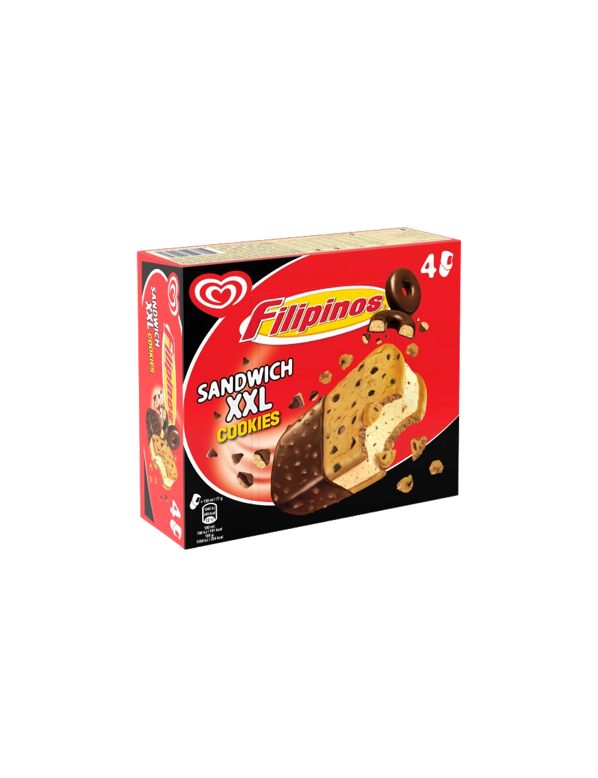 HELADO FRIGO SANDWICH FILIPINOS COOKIE P/4 X 130ML