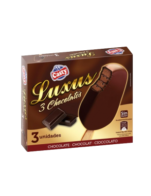 HELADO CASTY LUXUS 3 CHOCOLATES PACK/3 UD