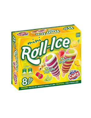 HELADO CASTY MINI ROLL-ICE PASION-TROPIC PACK-8 UD