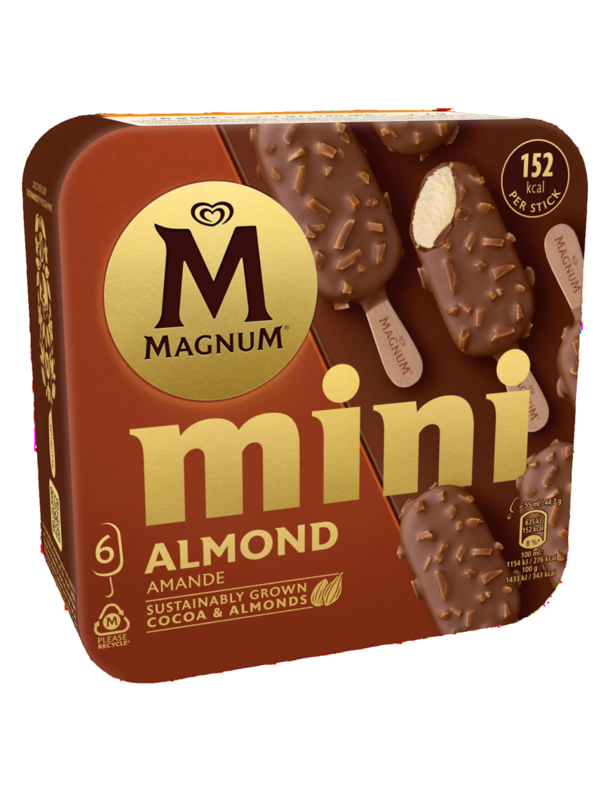 HELADO FRIGO MAGNUM MINI CAR-ALM, BILL P/6 X55ML