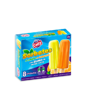 HELADO CASTY SURTIDO POLOS NARANJA/LIMON P/4+4 UD