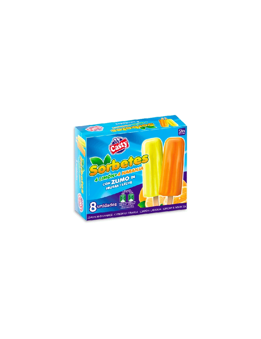 HELADO CASTY SURTIDO POLOS NARANJA/LIMON P/4+4 UD