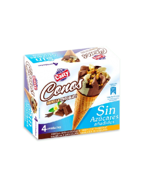 HELADO CASTY CONO VAINI/CHOCO SIN AZUCAR PACK-4U