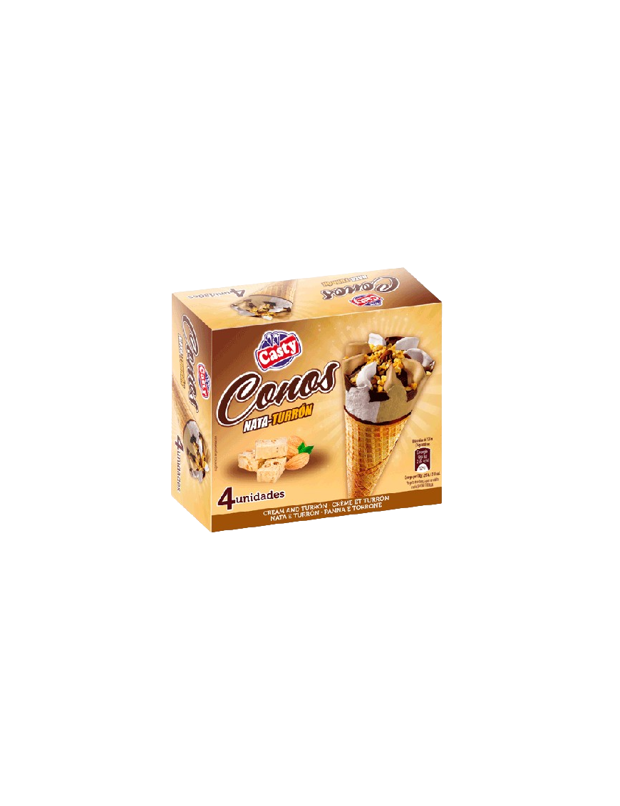 HELADO CASTY CONO NATA/TURRON PACK-4 UD