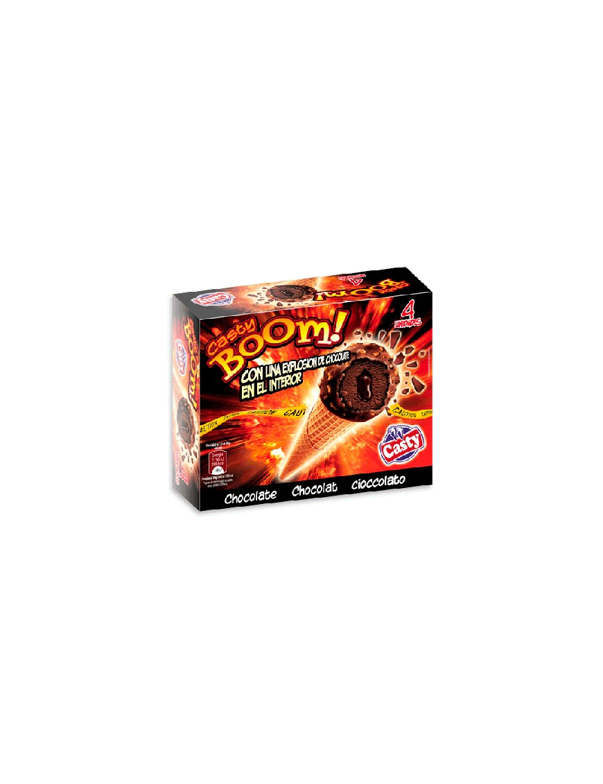 HELADO CASTY CONO CHOCOLATE BOOM PACK-4 UD