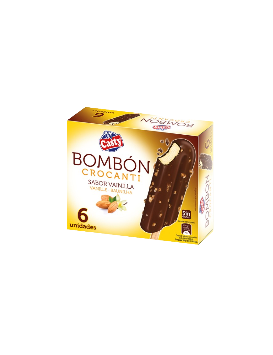 HELADO CASTY BOMBON CROCANTI PACK-6 UD