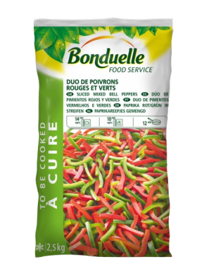 BONDUELLE PIMIENTO TIRAS ROJO-VERDE CONG. B/2,5 KG