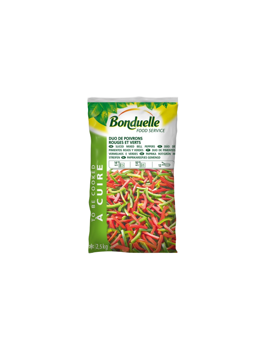 BONDUELLE PIMIENTO TIRAS ROJO-VERDE CONG. B/2,5 KG