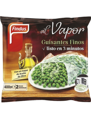 GUISANTES FINOS CONG. FINDUS AL VAPOR BOLSA 400GR