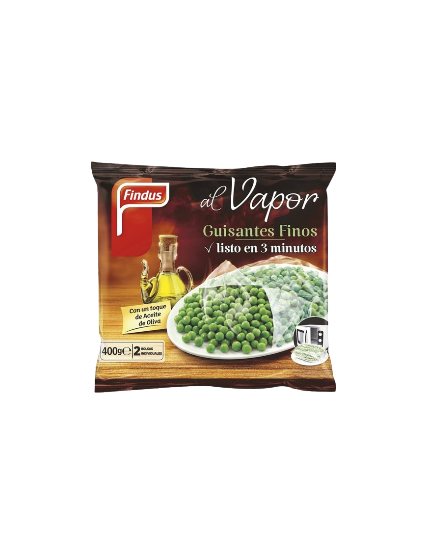 GUISANTES FINOS CONG. FINDUS AL VAPOR BOLSA 400GR