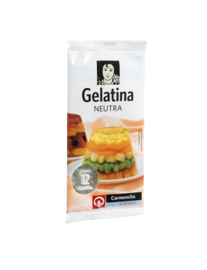 GELATINA NEUTRA EN LAMINAS CARMENCITA S/12