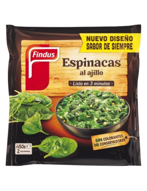 ESPINACAS CONG. AL AJILLO FINDUS "SALTO" B/450 GR.