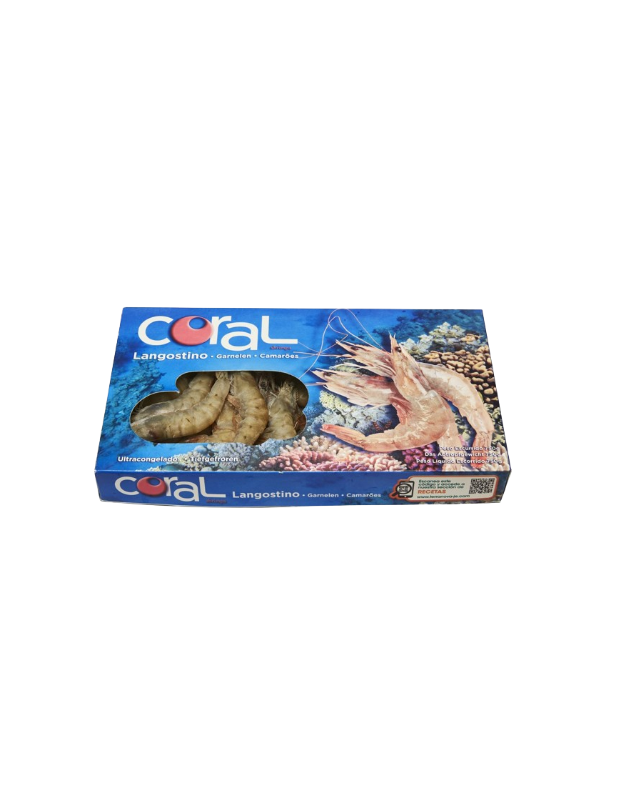 LANGOSTINO CRUDO 42/56 CORAL EST/750GR NETO