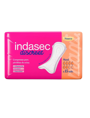 COMPRESA INDASEC DISCREET MAXI P/15 UD