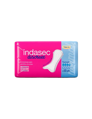 COMPRESA INDASEC DISCREET NORMAL P/12 UD