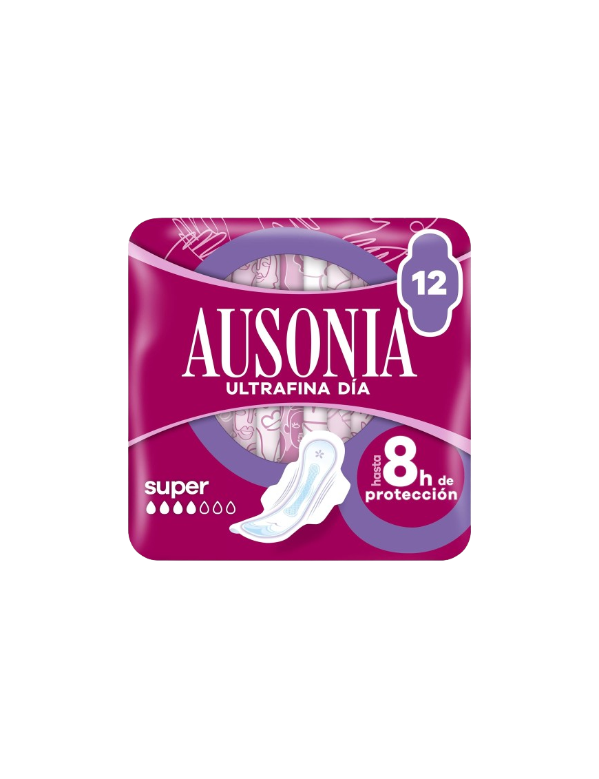 COMPRESA AUSONIA ULTRA SUPER ALAS PAQUETE 12 UD.