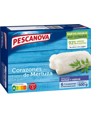 MERLUZA PESCANOVA CORAZONES DE FILETES P/500 GR