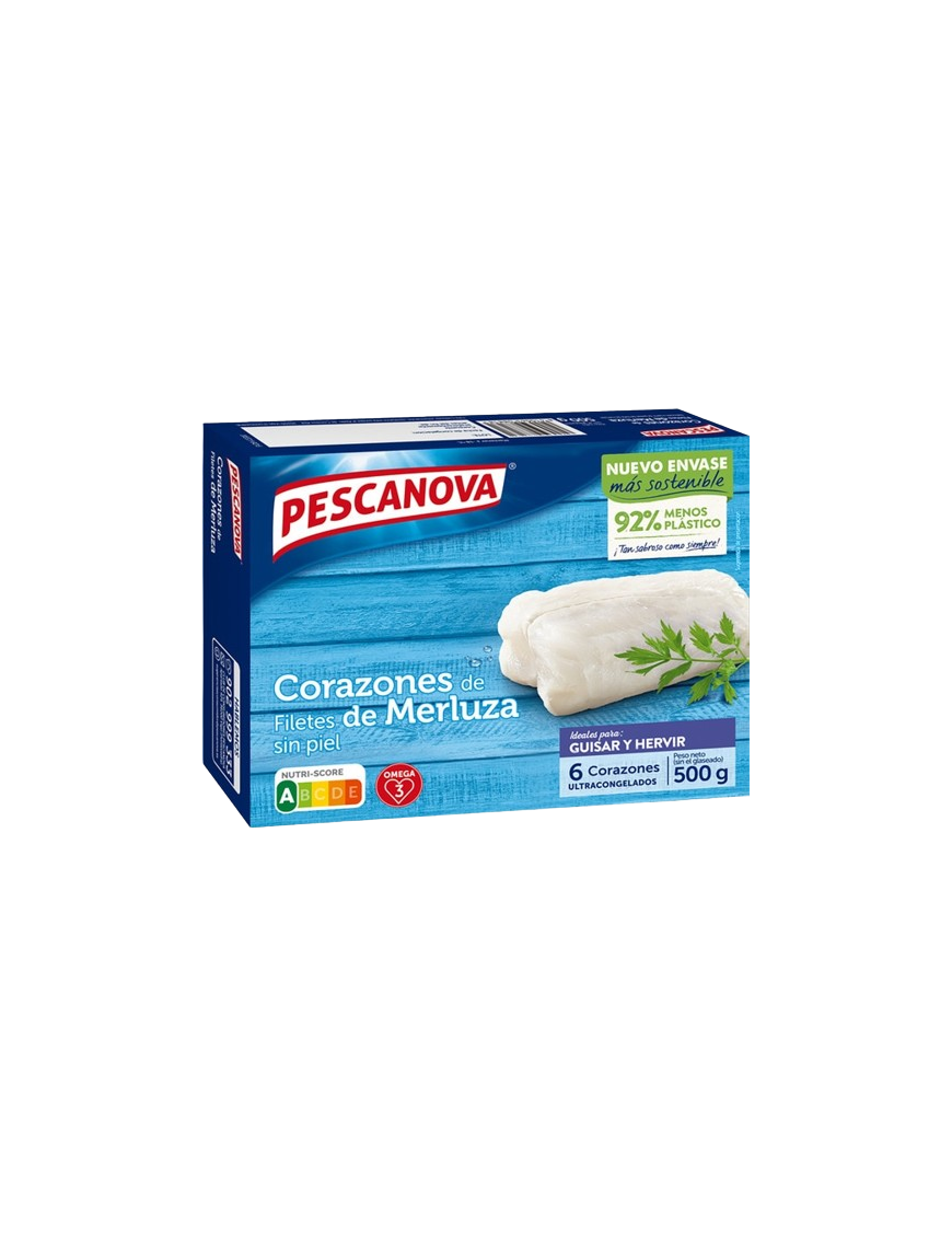 MERLUZA PESCANOVA CORAZONES DE FILETES P/500 GR