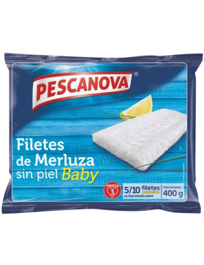 MERLUZA PESCANOVA FILETES S/PIEL BABY B/400 GR