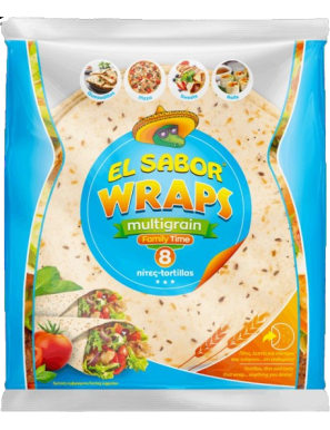 TORTILLA MULTIGRANO EL SABOR 8UD X 20CM  P/ 320G