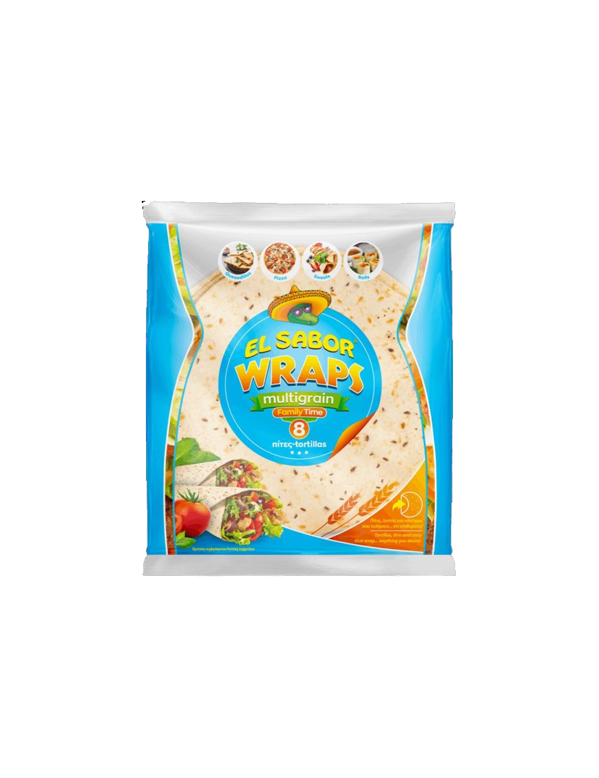 TORTILLA MULTIGRANO EL SABOR 8UD X 20CM  P/ 320G