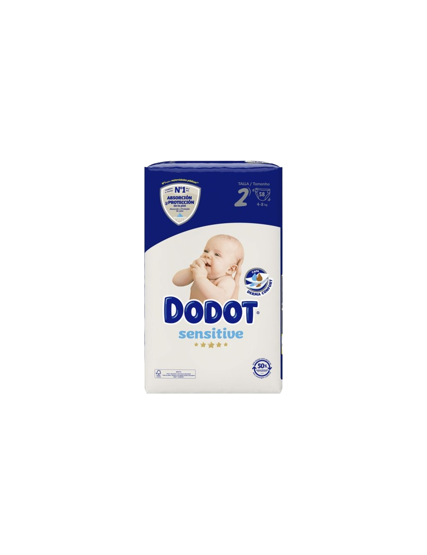 PAÑAL DODOT SENSITIVE T/2 (4-8KG) 58UD