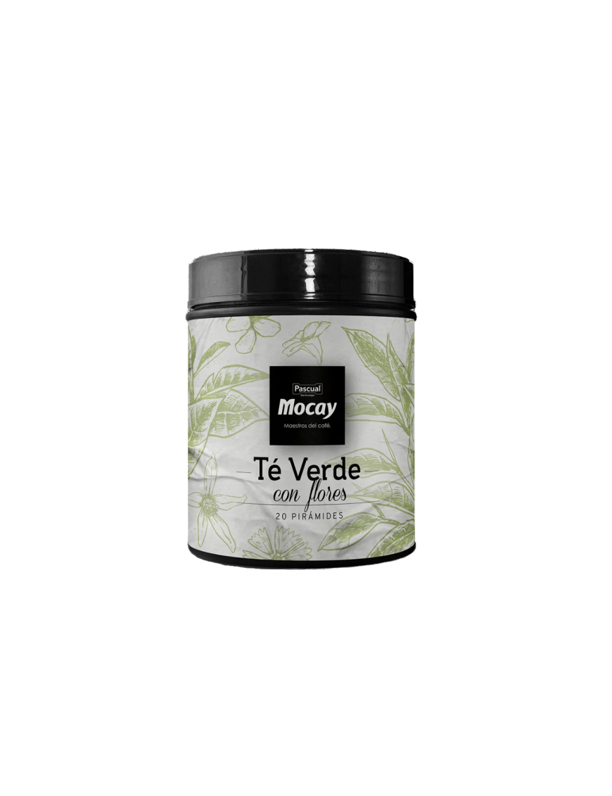 TE MOCAY VERDE CON FLORES LATA PIRAMIDE 20.UD