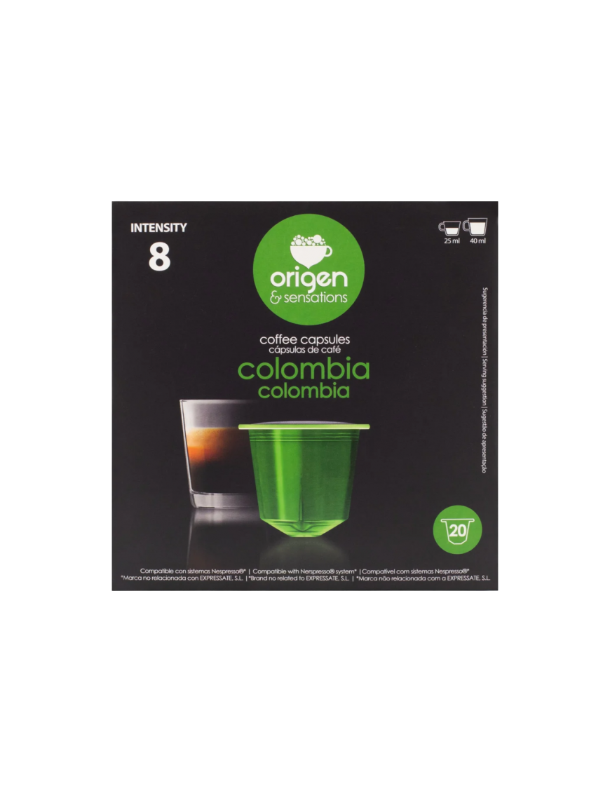 CAFE ORIGEN COLOMBIA COMPAT NESPRESSO P/20 UD