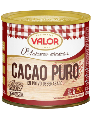 CACAO PURO VALOR DESGRASADO 0% AZ LATA 250 GR