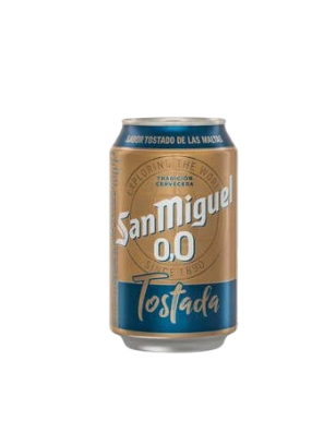 CERVEZA SAN MIGUEL 0.0% TOSTADA LATA-33.CL.