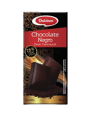 CHOCOLATE DULCINEA NEGRO 72% CACAO T/100 GR