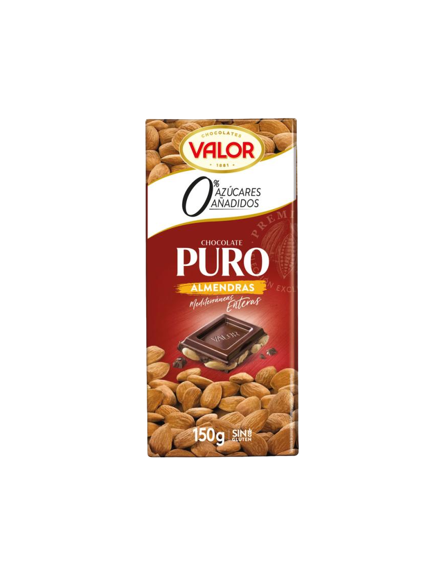 CHOCOLATE VALOR PURO ALMENDRA S/AZUCAR 150GR