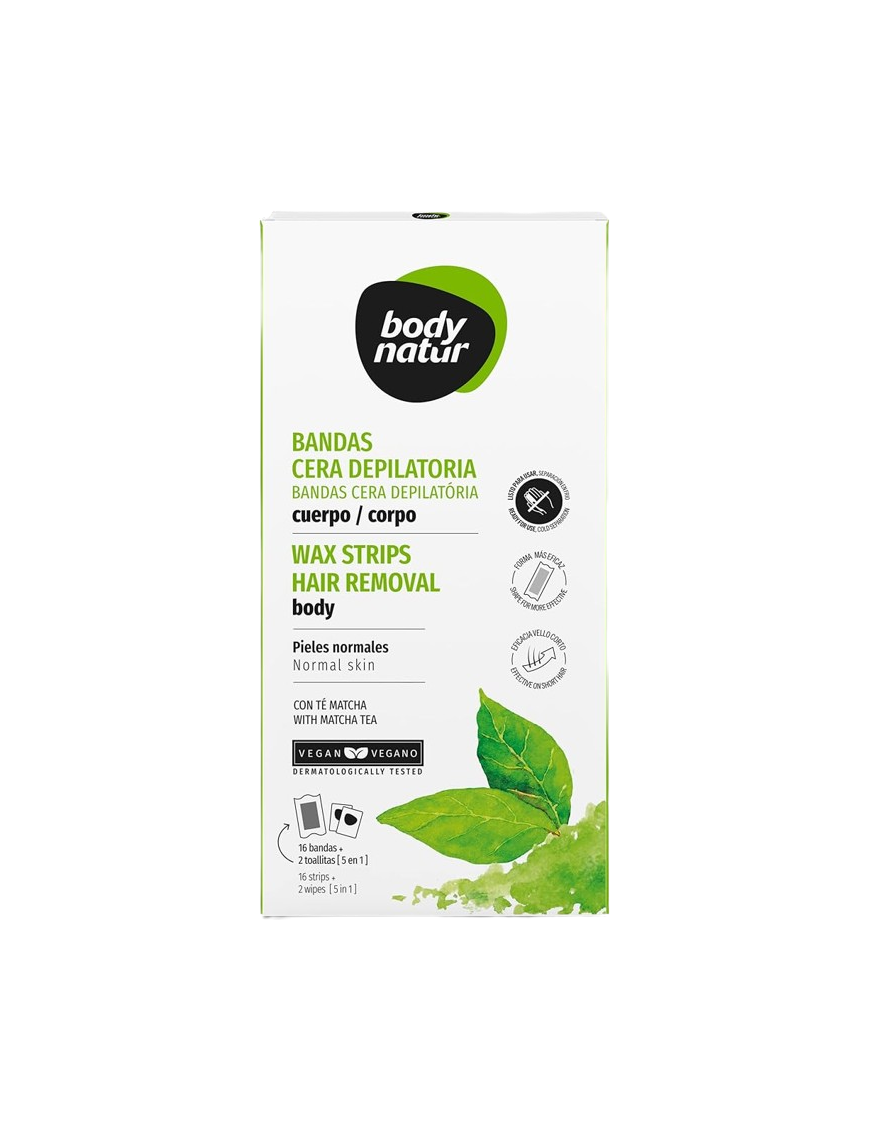 DEPILADOR BODYNATUR BANDAS CORPORALES MEN B/16 UD