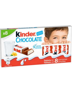 KINDER BARRITA CHOCOLATE PAQ/8 UD