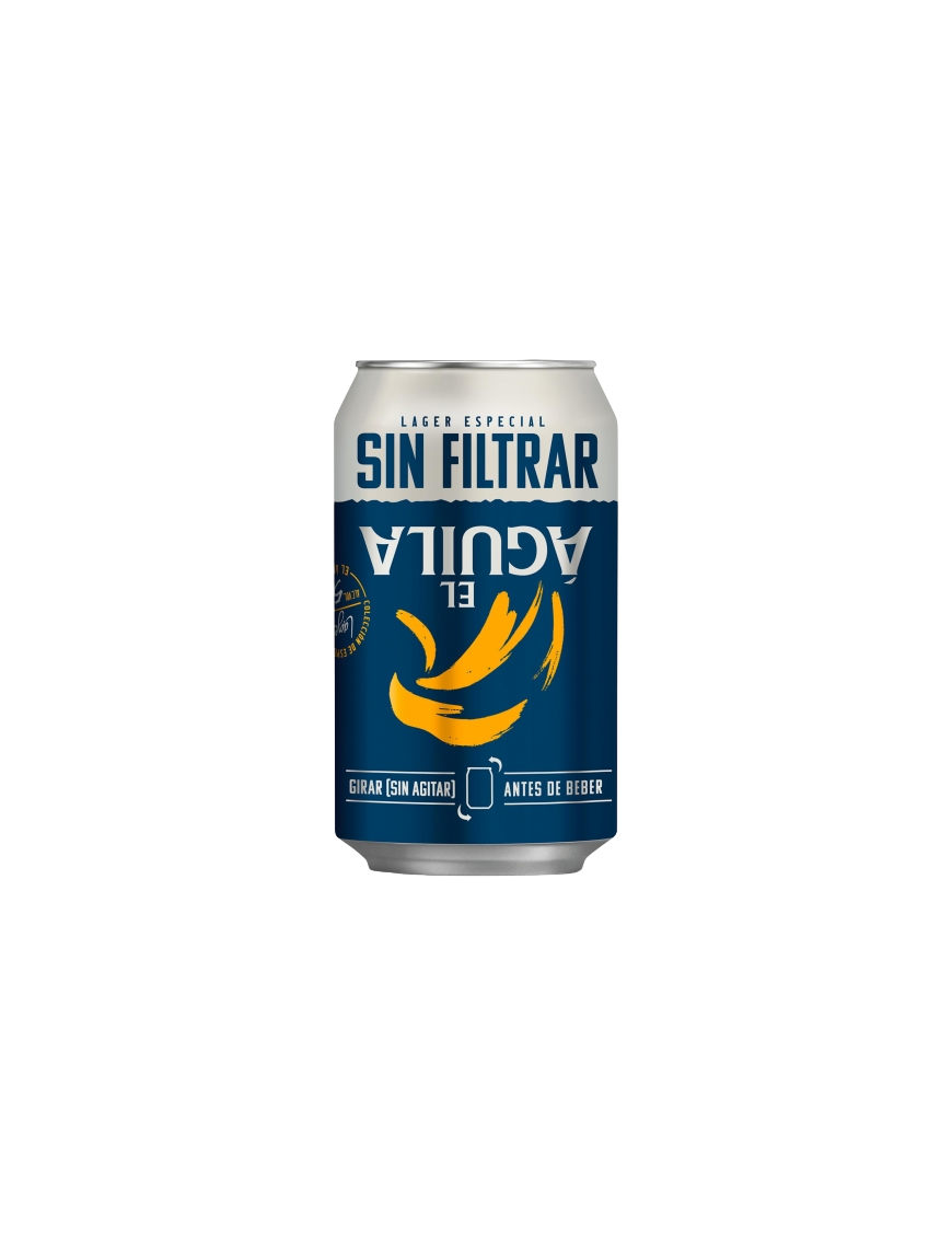 CERVEZA EL AGUILA SIN FILTRAR LATA-33.C.L.