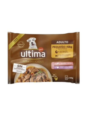 COMIDA PERRO PATE ULTIMA FIT DELI SALMON/PAVO 400G