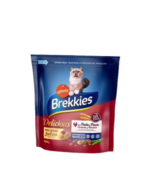 COMIDA GATOS BREKKIES POLLO VERD Y CEREAL B/900GR