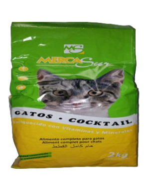 COMIDA GATOS MERCASUR COCKTAIL B/2 KG