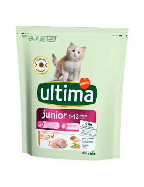 COMIDA GATOS ULTIMA JUNIOR POLLO BOLSA 400 GR