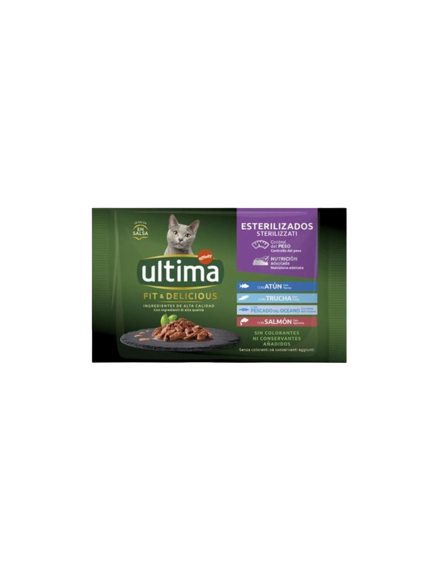 COMIDA GATOS PATE ULTIMA ESTER. PESCADO P/ 4X85 GR