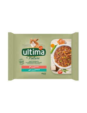 COMIDA GATOS PATE ULTIMA NAT SALMON P/ 4X85 GR