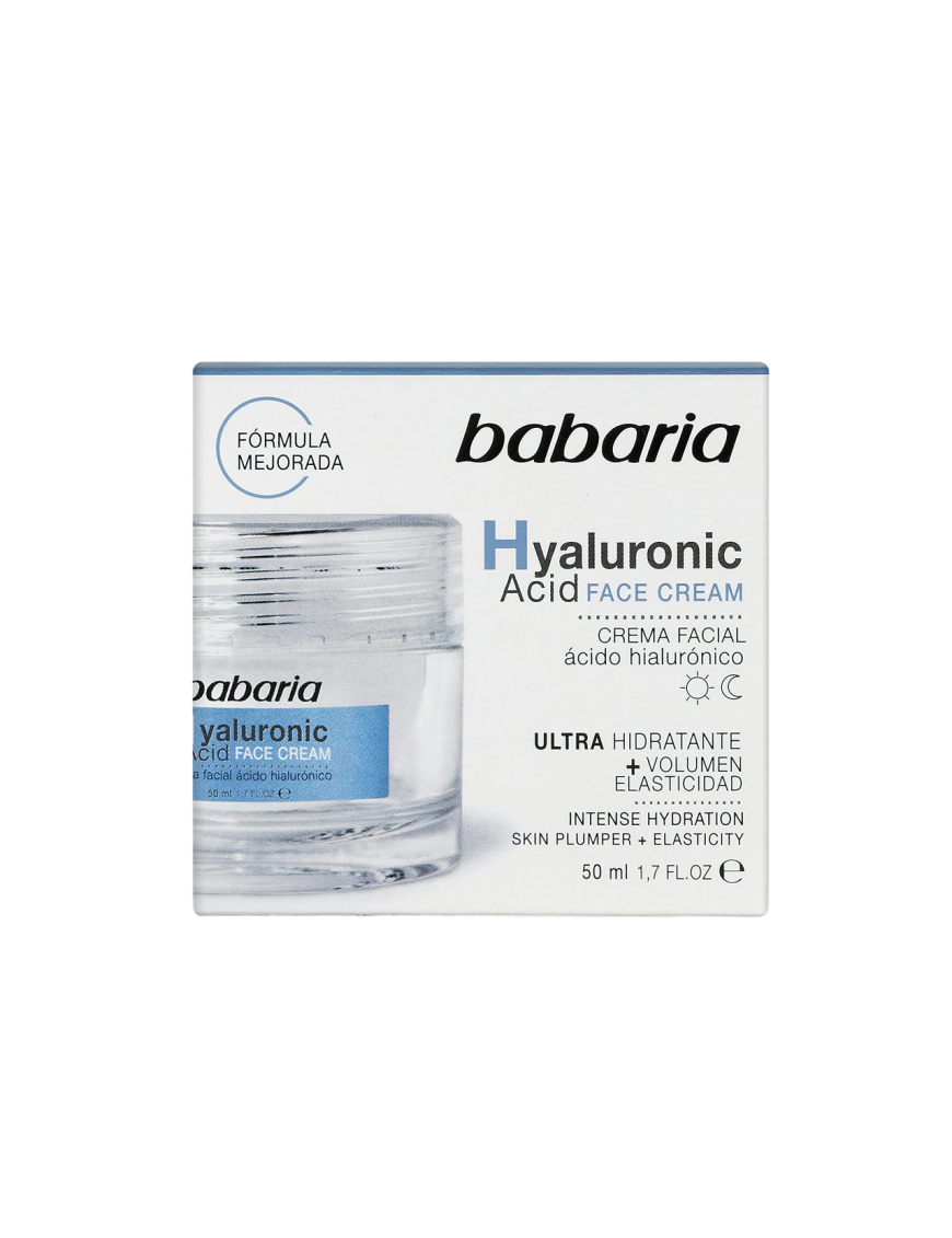 CREMA FACIAL BABARIA ACIDO HYLURONICO TARRO 50 ML