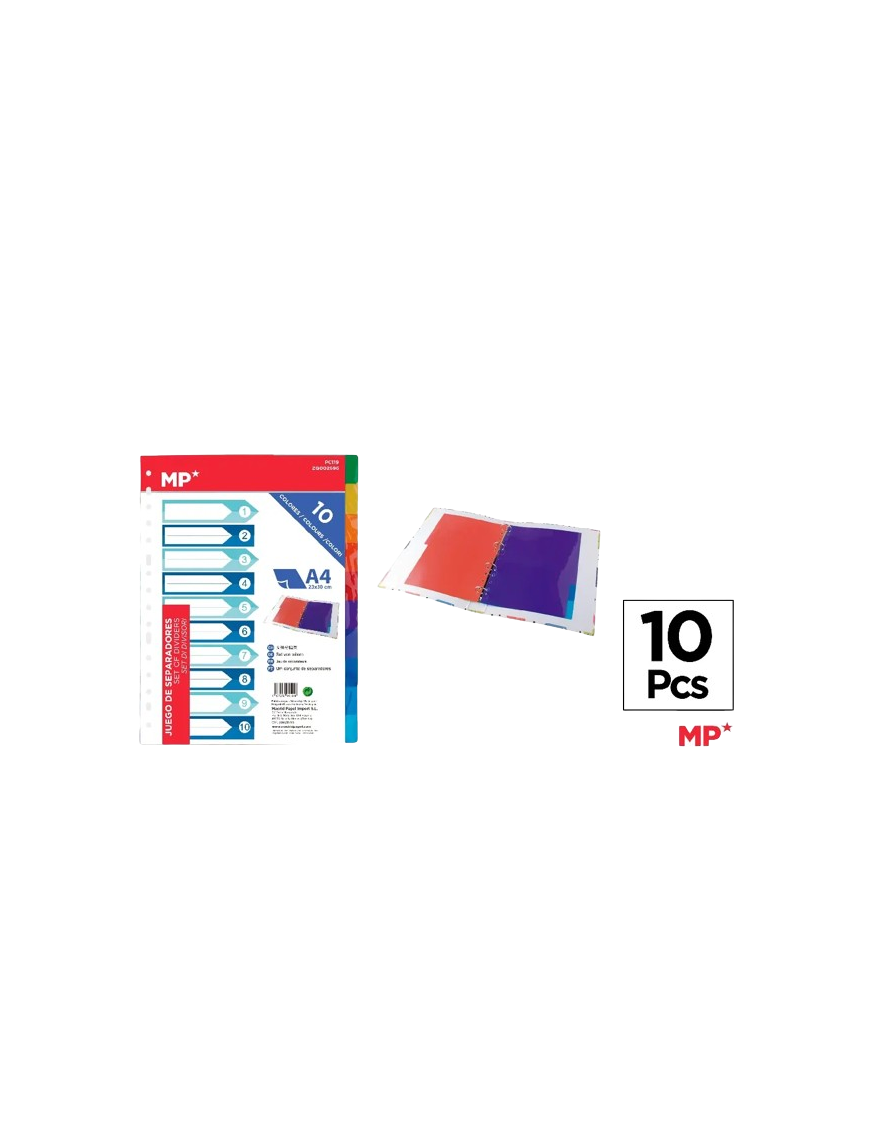 PP SEPARADOR COLOR MP PACK-10 UD