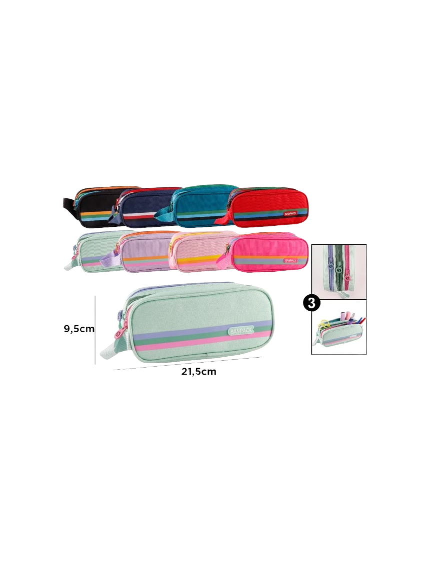 PP ESTUCHE SAMPACK COLOR 3 CREMALLERAS UD