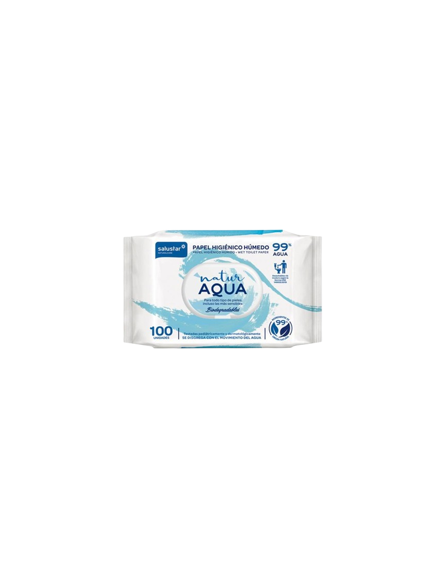 PAPEL HIGIENICO HUMEDO WC AQUA NATUR P/100 UD